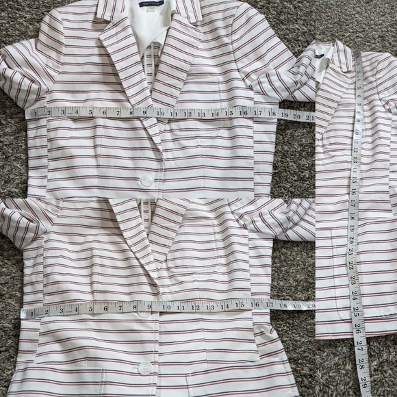 Tommy Hilfiger red white blue striped button up jacket 10 - Picture 14 of 14